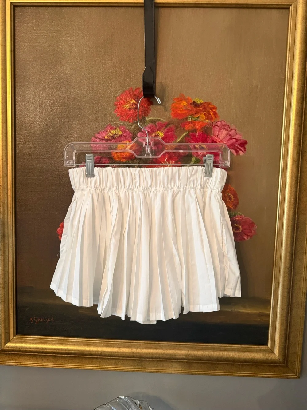 FREE PEOPLE MOVEMENT White Pleated Skort